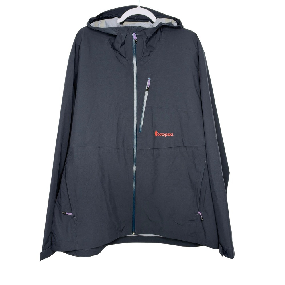 Cotopaxi Impermeo Hooded Shell Jacket 2XL Blue Full Zip Waterproof Windproof